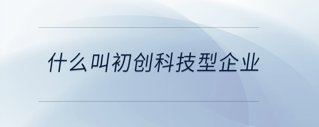 什么叫初創(chuàng)科技型企業(yè)？