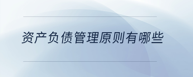 資產(chǎn)負(fù)債管理原則有哪些？