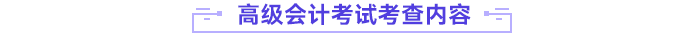 高級會計師考查內容