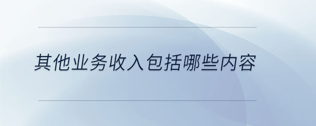 其他業務收入包括哪些內容