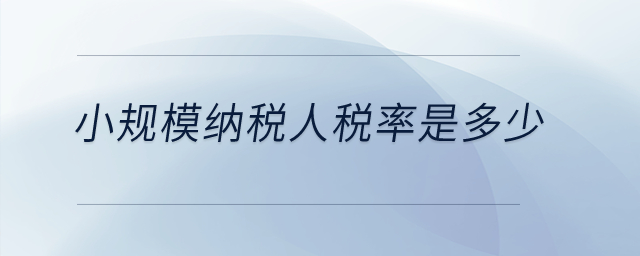 小規(guī)模納稅人稅率是多少？