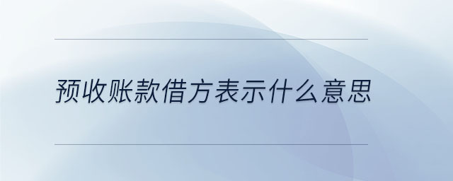 預收賬款借方表示什么意思
