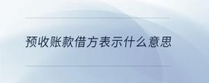 預收賬款借方表示什么意思