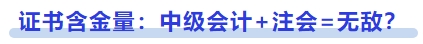 證書含金量：中級會計+注會=無敵？