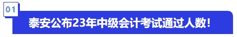 泰安公布23年中級會計考試通過人數！