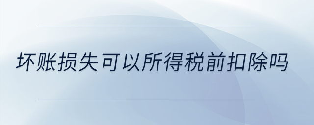 壞賬損失可以所得稅前扣除嗎？