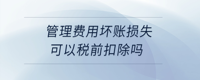 管理費用壞賬損失可以稅前扣除嗎？
