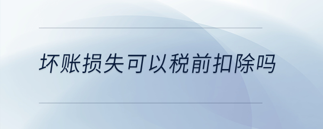 壞賬損失可以稅前扣除嗎？
