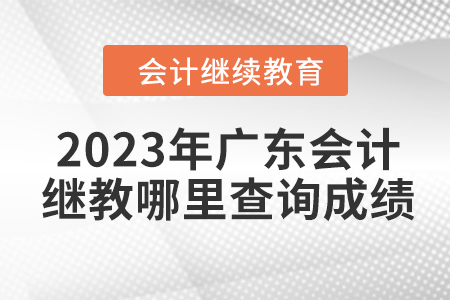 2023年廣東會計繼續(xù)教育在哪里查詢成績？