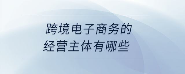 跨境電子商務(wù)的經(jīng)營主體有哪些？