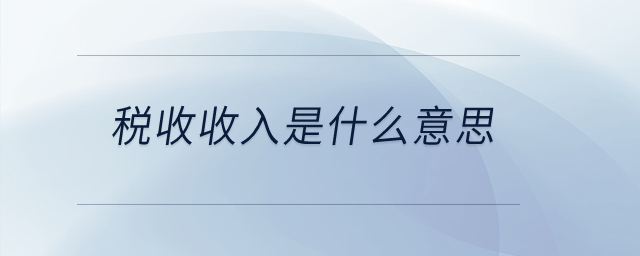 稅收收入是什么意思？