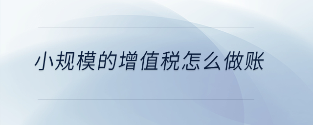 小規(guī)模的增值稅怎么做賬？