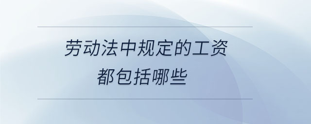 勞動法中規定的工資都包括哪些