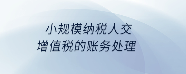 小規模納稅人交增值稅的賬務處理？