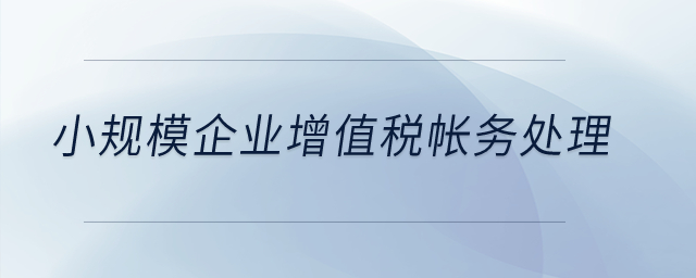 小規模企業增值稅帳務處理？