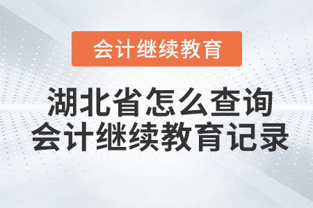 2023年湖北省怎么查詢會計繼續教育記錄？