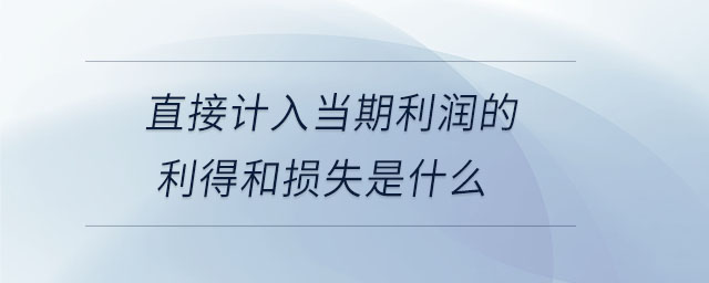 直接計(jì)入當(dāng)期利潤(rùn)的利得和損失是什么