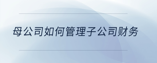 母公司如何管理子公司財務？