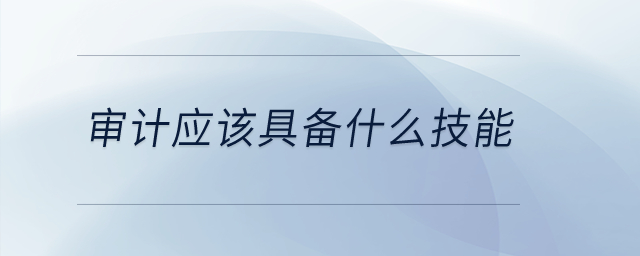 審計應該具備什么技能？