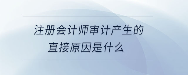 注冊會計師審計產(chǎn)生的直接原因是什么