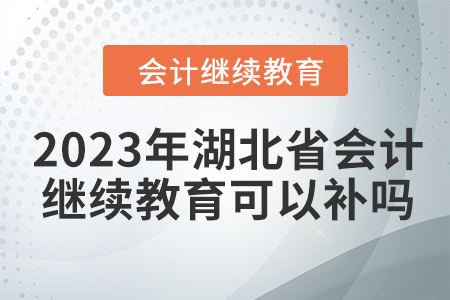 2023年湖北省會(huì)計(jì)繼續(xù)教育可以補(bǔ)嗎？