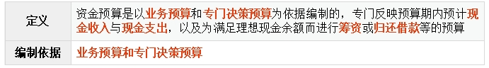 資金預算