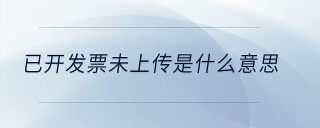 已開發票未上傳是什么意思？