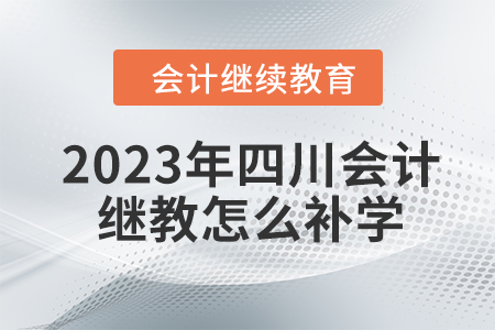 2023年四川會計(jì)繼續(xù)教育怎么補(bǔ)學(xué)？