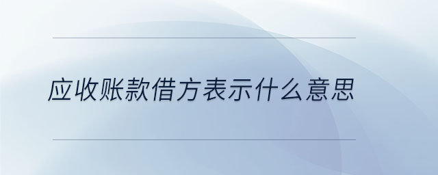 應收賬款借方表示什么意思