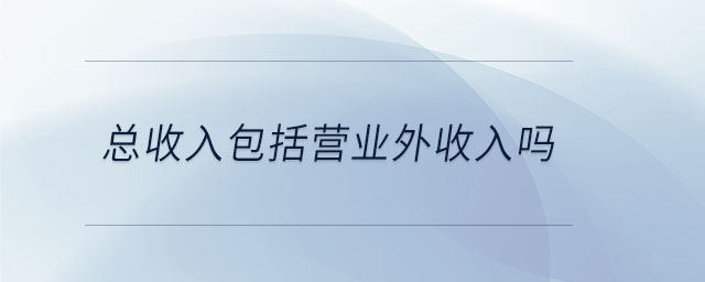 總收入包括營業外收入嗎