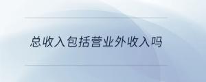 總收入包括營業外收入嗎