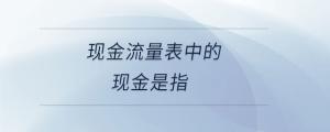 現金流量表中的現金是指