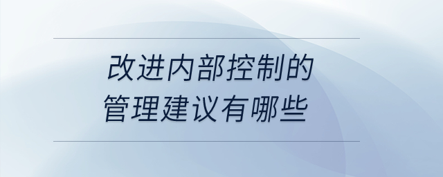 改進內部控制的管理建議有哪些？