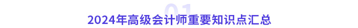 2024年高級會計師重要知識點匯總