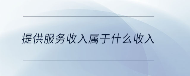 提供服務收入屬于什么收入