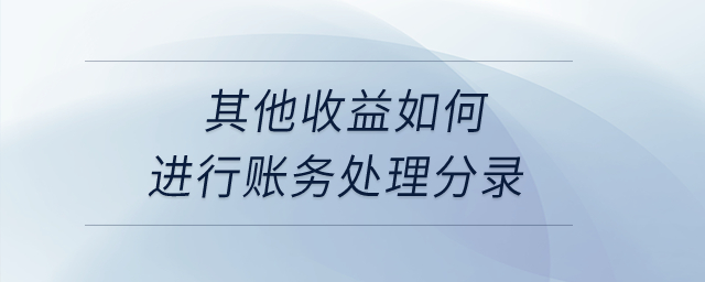 其他收益如何進行賬務處理分錄？