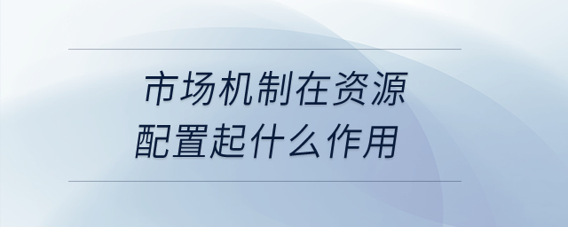 市場機制在資源配置起什么作用？