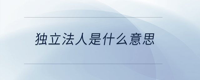 獨立法人是什么意思？