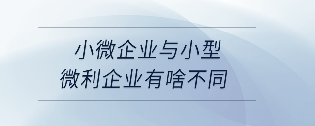 小微企業(yè)與小型微利企業(yè)有啥不同？