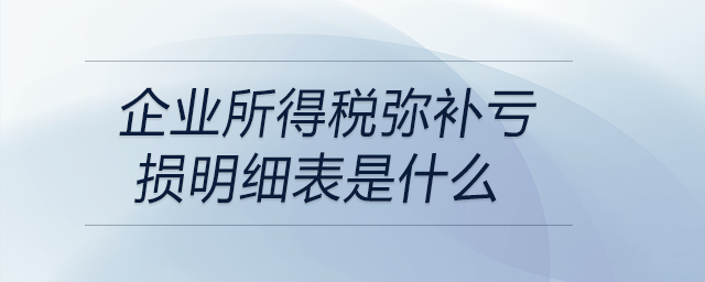 企業所得稅彌補虧損明細表是什么