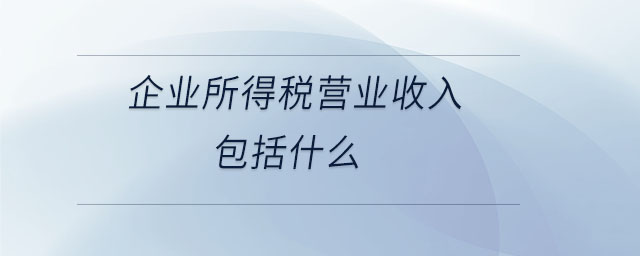 企業所得稅營業收入包括什么
