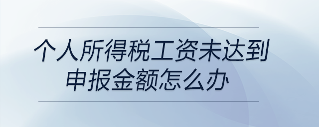 個人所得稅工資未達到申報金額怎么辦