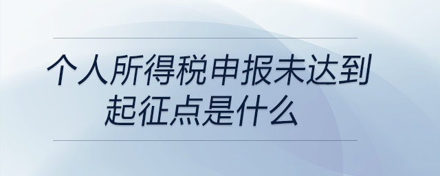 個(gè)人所得稅申報(bào)未達(dá)到起征點(diǎn)是什么