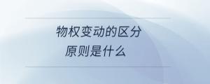 物權變動的區分原則是什么