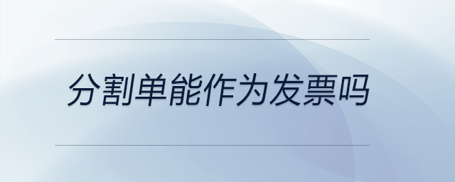 分割單能作為發票嗎