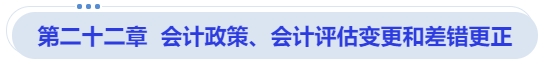 中級會計(jì)第二十二章  會計(jì)政策、會計(jì)評估變更和差錯(cuò)更正