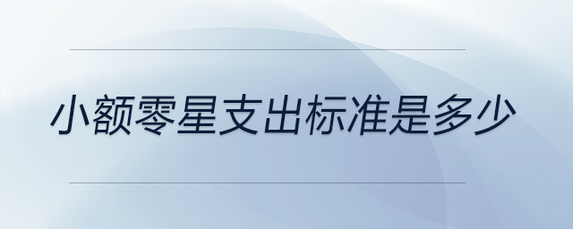 小額零星支出標準是多少