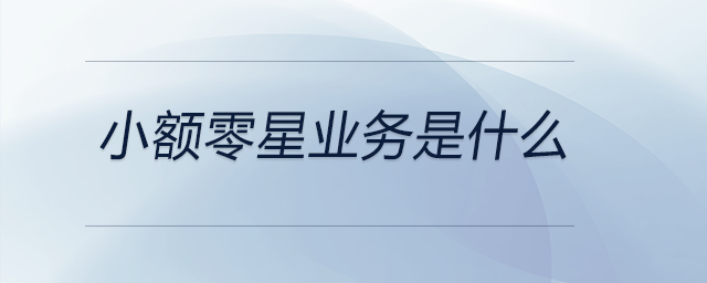 小額零星業務是什么