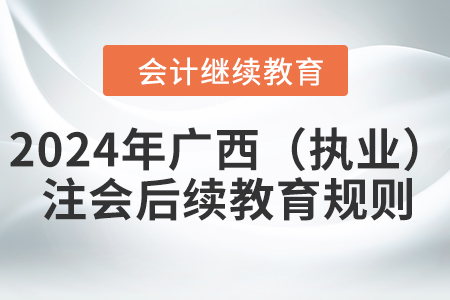 2024年廣西壯族自治區(qū)（執(zhí)業(yè)）注冊會計師后續(xù)教育規(guī)則