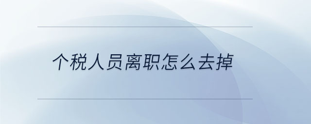 個稅人員離職怎么去掉